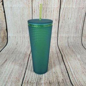 2022 Starbucks Mountain Dew Green Grid 24oz Soft Touch Tumbler Cup Venti NEW